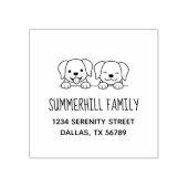 ペアのラブラドール犬のピーク家族のアドレス2 ラバースタンプ (インプリント)