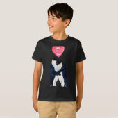 ペアの皇帝ペンギンのハートのオリジナルTシャツ Tシャツ (正面フル)