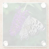 ペアの紙カイトチョウ ガラスコースター (裏面)