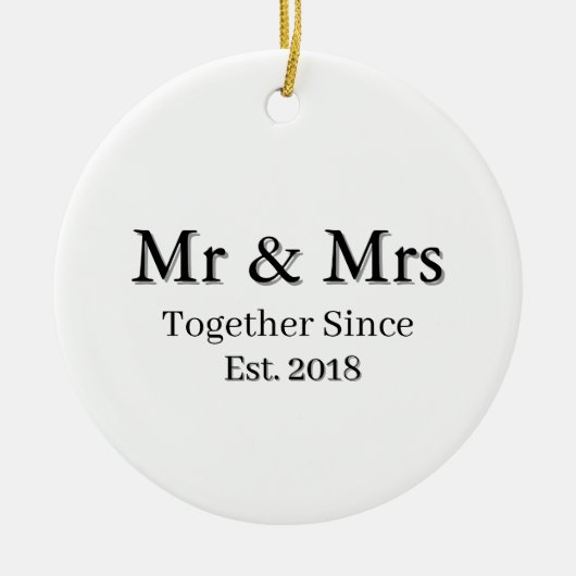 ペアアイテム 結婚記念年 モダン オーダーメイド セラミックオーナメント (正面)
