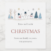 ペアウェルクリスマス雪だるまフェスティバル ワインラベル (シングルラベル)