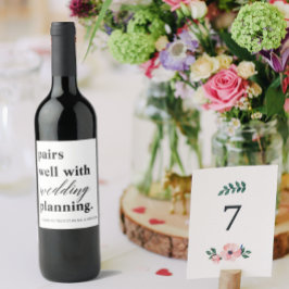 ペアウェル結婚の計画名前をカスタムする婚約 ワインラベル