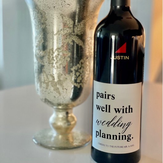ペアウェル結婚の計画名前をカスタムする婚約 ワインラベル