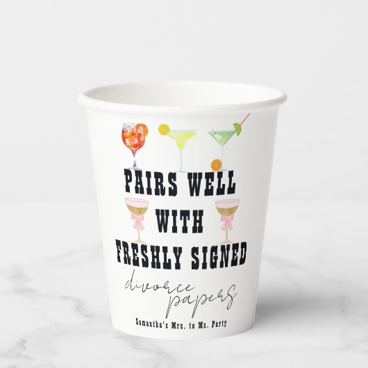 ペアウェル離婚紙カクテルブランチパーティー 紙コップ (正面)