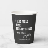 ペアウェル離婚紙ブラックのみ離婚パーティー 紙コップ (裏面)