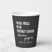 ペアウェル離婚紙ブラックのみ離婚パーティー 紙コップ (正面)