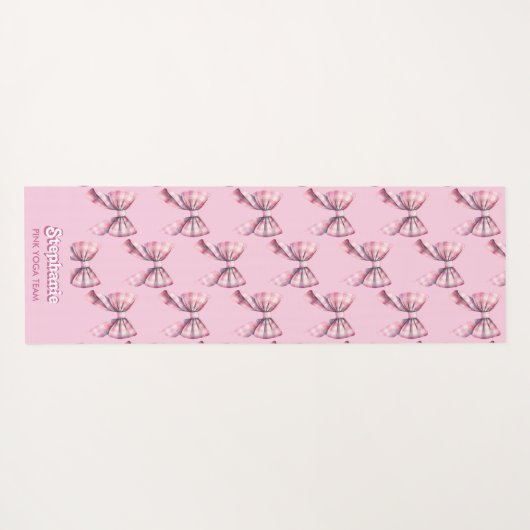 ペアウェルW/新学期おもしろいピンクプレイドチーム ヨガマット (裏面(横))