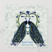 ペアック素晴らしスのペアはハートフレームを愛してい華美る 招待状 (正面/裏面)