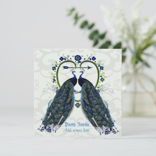 ペアック素晴らしスのペアはハートフレームを愛してい華美る 招待状 (スタンド正面)