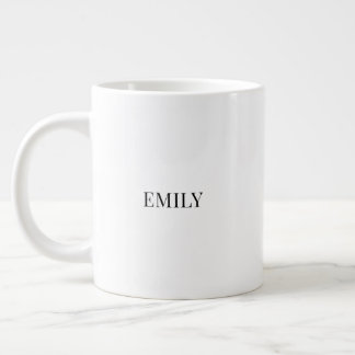 ペアネームマグカップ | シンプルな彼と彼女のデザイン ジャンボコーヒーマグカップ