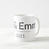 ペアマグカップ 名前と年をカスタマイズ ギフト コーヒーマグカップ (正面右)