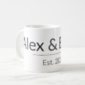 ペアマグカップ 名前と年をカスタマイズ ギフト コーヒーマグカップ (正面左)