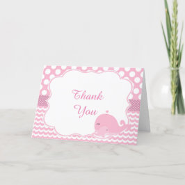ペアレント&ベビーホエールピンクガールベビーありがとう サンキューカード