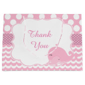 ペアレント&ベビーホエールピンクガールベビーありがとう ラージペーパーバッグ (正面)