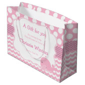 ペアレント&ベビーホエールピンクガールベビーありがとう ラージペーパーバッグ (裏面アングル)