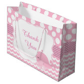 ペアレント&ベビーホエールピンクガールベビーありがとう ラージペーパーバッグ (正面アングル)