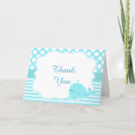 ペアレント&ベビーホエールブルーボーイベビーありがとう サンキューカード