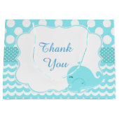 ペアレント&ベビーホエールブルーボーイベビーありがとう ラージペーパーバッグ (正面)