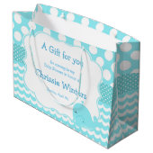 ペアレント&ベビーホエールブルーボーイベビーありがとう ラージペーパーバッグ (裏面アングル)