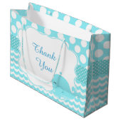 ペアレント&ベビーホエールブルーボーイベビーありがとう ラージペーパーバッグ (正面アングル)