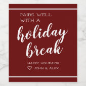 ペア井戸と休暇のカスタムワインラベル ワインラベル (シングルラベル)