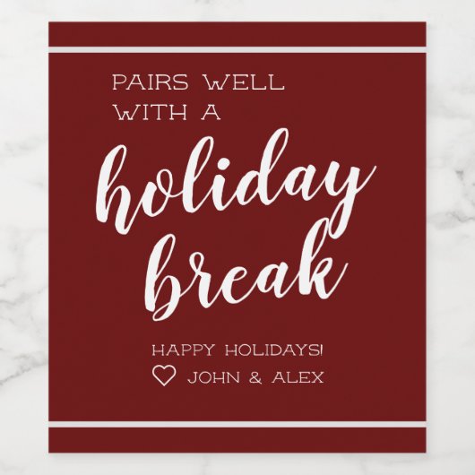 ペア井戸と休暇のカスタムワインラベル ワインラベル (シングルラベル)