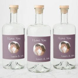 ペア写真と名前のカスタムラベルセット リキュールボトルラベル