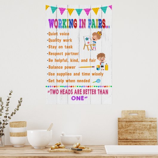 ペア教室ポスターでの作業 ポスター (キッチン)