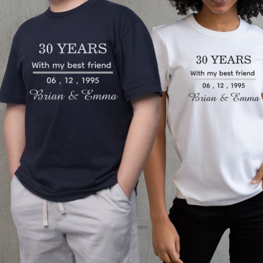 ペア用30周年記念の名入れ Tシャツ