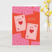 ペア素晴らしトランプバレンタイングリーティングカード カード (黄色い花)