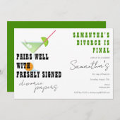 ペア良い離婚紙ダーティMartiniパーティー 招待状 (正面/裏面)