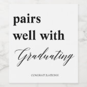 ペア良く卒業グラッドギフトクラス ワインラベル (シングルラベル)