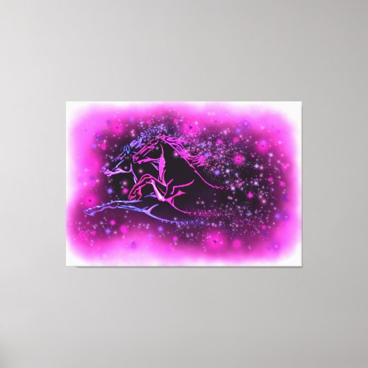 ペア馬のキャンバスランニング印刷の星の夜 キャンバスプリント (正面)