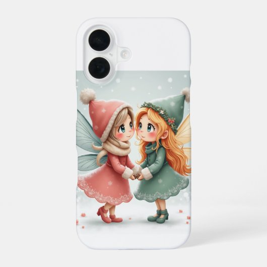 ペアiPhoneの冬の妖精16ケース iPhone 16ケース (裏面)