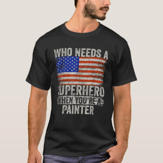 ペイおもしろいントスーパーヒーローヴィンテージティー男性へパパ Tシャツ