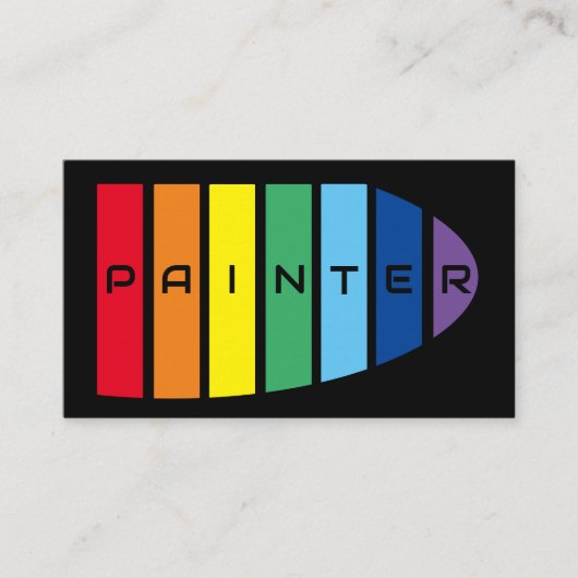 ペイエレガントターの虹色のストライプ 名刺 (正面)