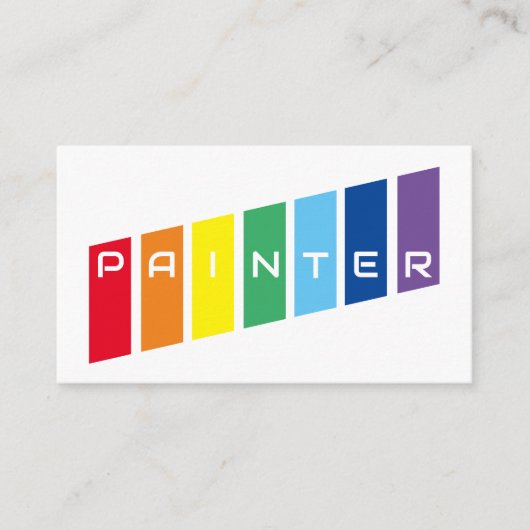 ペイエレガントターの虹色のストライプ 名刺 (正面)