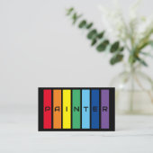 ペイエレガントターの虹色のストライプ 名刺 (スタンド正面)