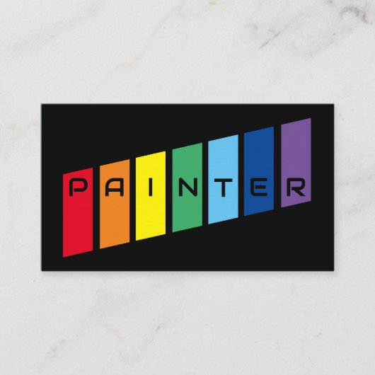 ペイエレガントターの虹色のストライプ 名刺 (正面)