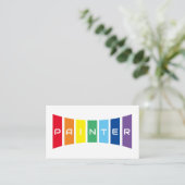 ペイエレガントターの虹色のストライプ 名刺 (スタンド正面)