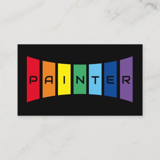 ペイエレガントターの虹色のストライプ 名刺 (正面)