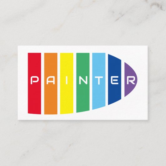 ペイエレガントターの虹色のストライプ 名刺 (正面)