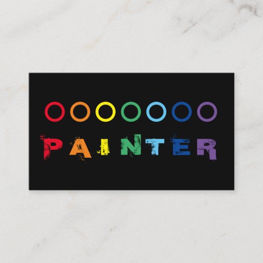 ペイエレガントターの虹色のドット 名刺 (正面)