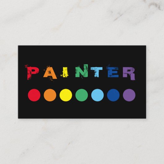 ペイエレガントターの虹色のドット 名刺 (正面)