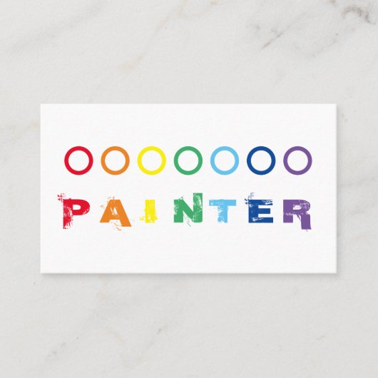 ペイエレガントターの虹色のドット 名刺 (正面)