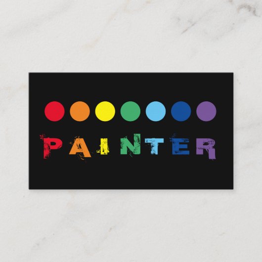 ペイエレガントターの虹色のドット 名刺 (正面)