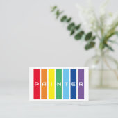 ペイエレガントターの虹色の正方形 名刺 (スタンド正面)