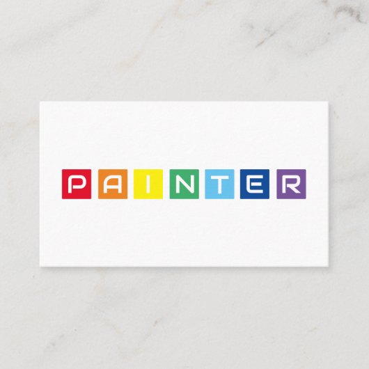 ペイエレガントターの虹色の正方形 名刺 (正面)