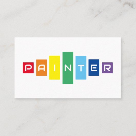 ペイエレガントターの虹色の正方形 名刺 (正面)