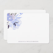 ペイエレガントンクルブルーフローラ個人文房具 ノートカード (正面/裏面)